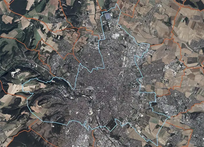 Limites de la commune de Dijon